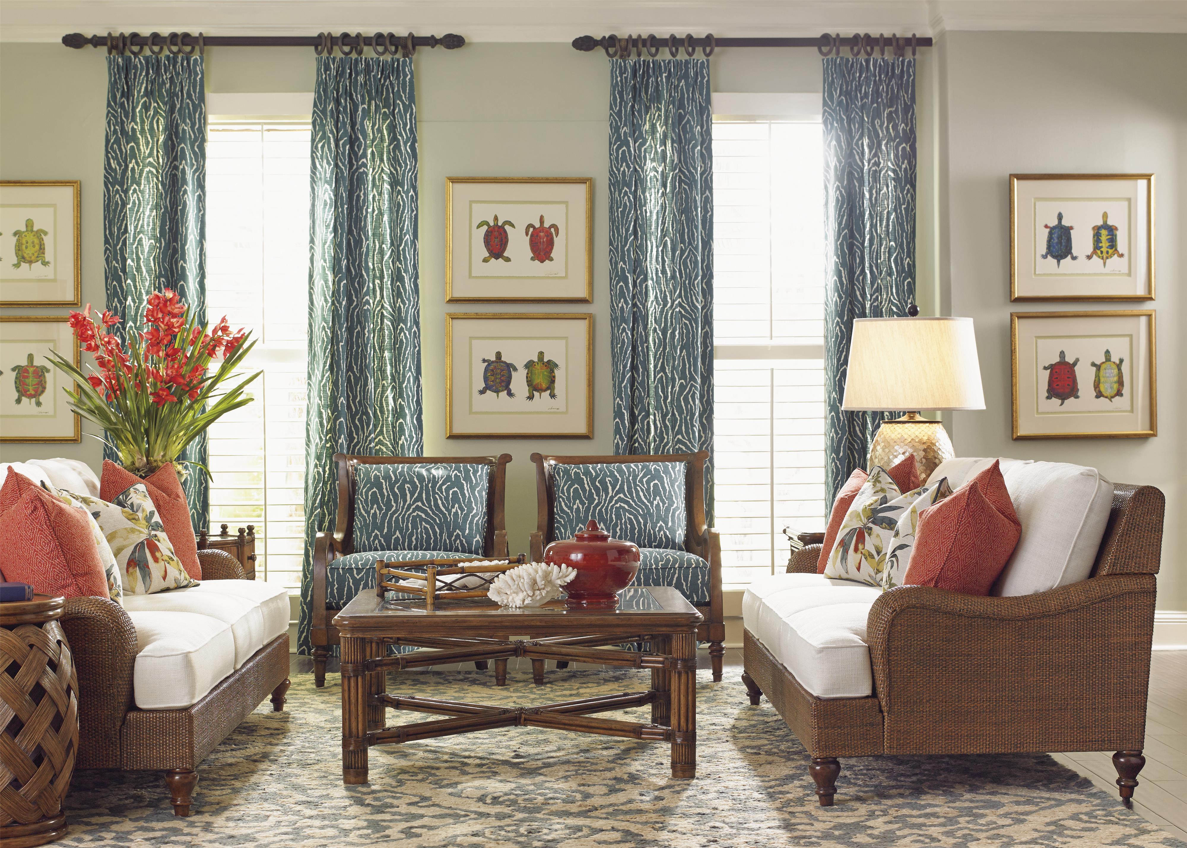 Tommy Bahama Home Bali Hai 601474339 Capri Square Glass Top